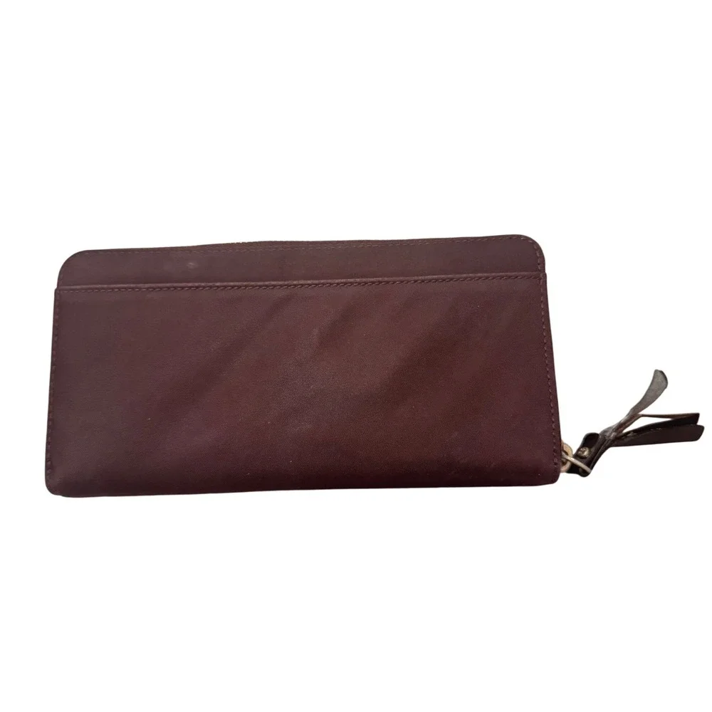 Kate‎ Spade New York Brown Nylon Zip Around Wallet Organizer preloved